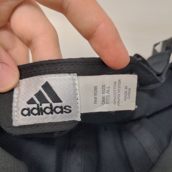 Adidas 3 Stripes Strapback Hat Black OSFA Embroidered Logo Adjustable - Picture 7 of 7